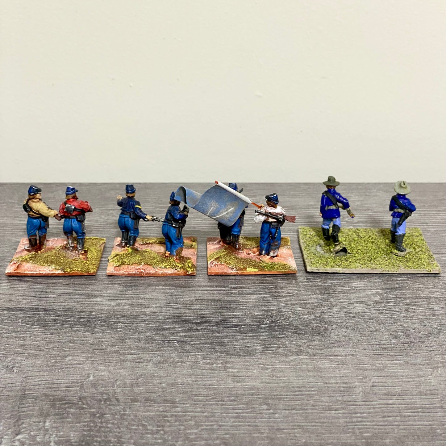 28mm ACW US Cavalry 1867 Painted Metal Figures Dixon Miniatures Wargames 4 Figs