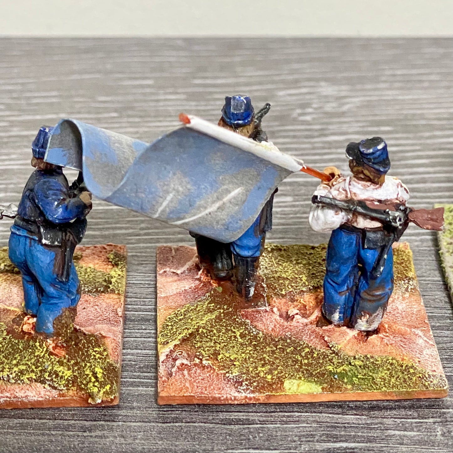 28mm ACW US Cavalry 1867 Painted Metal Figures Dixon Miniatures Wargames 4 Figs