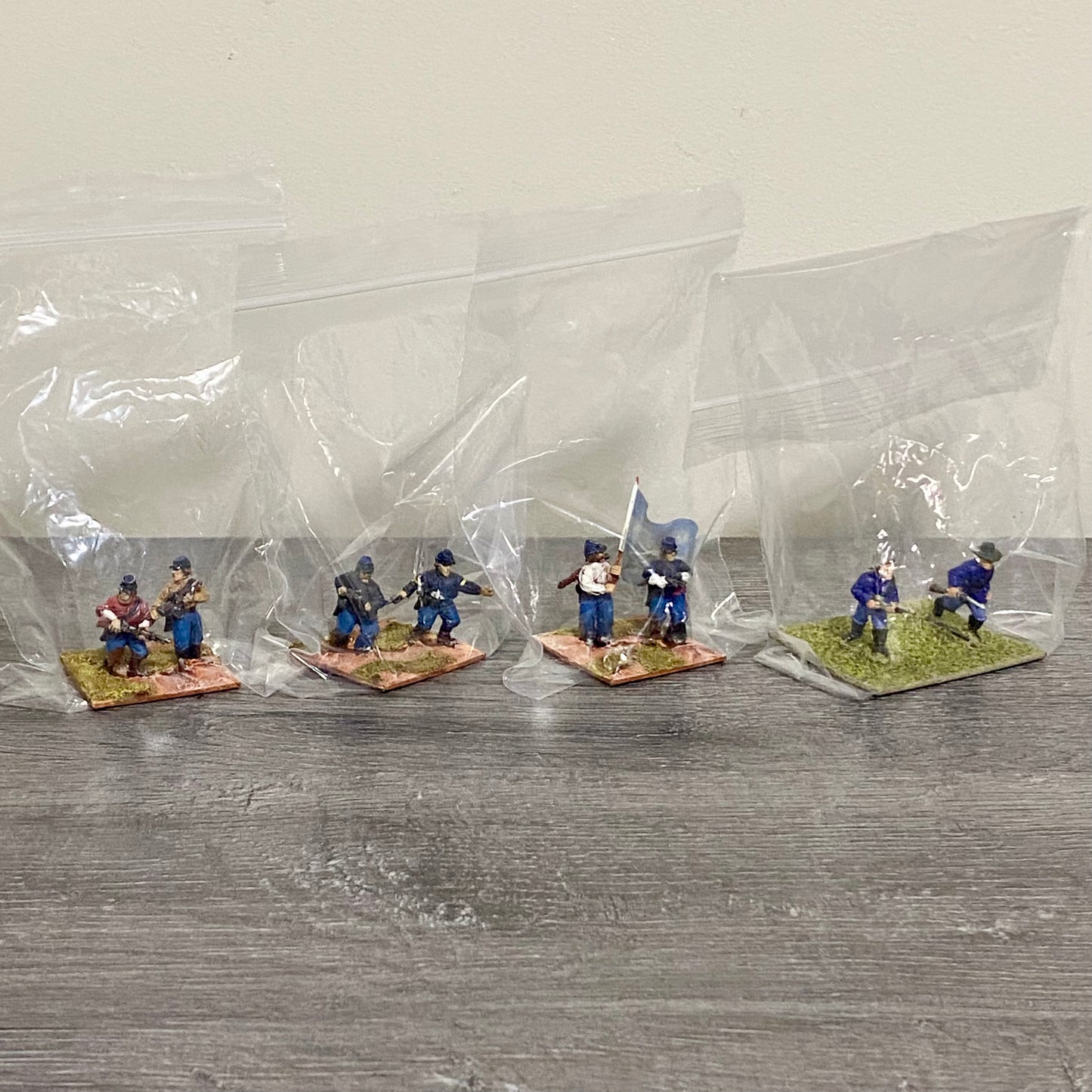 28mm ACW US Cavalry 1867 Painted Metal Figures Dixon Miniatures Wargames 4 Figs
