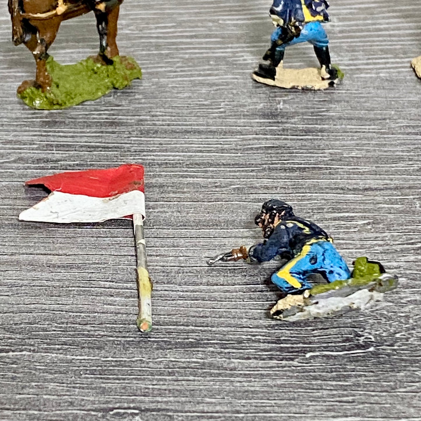 28mm ACW US Cavalry 1867 Painted Metal Figures Miniatures & Flag Wargames 8 Figs