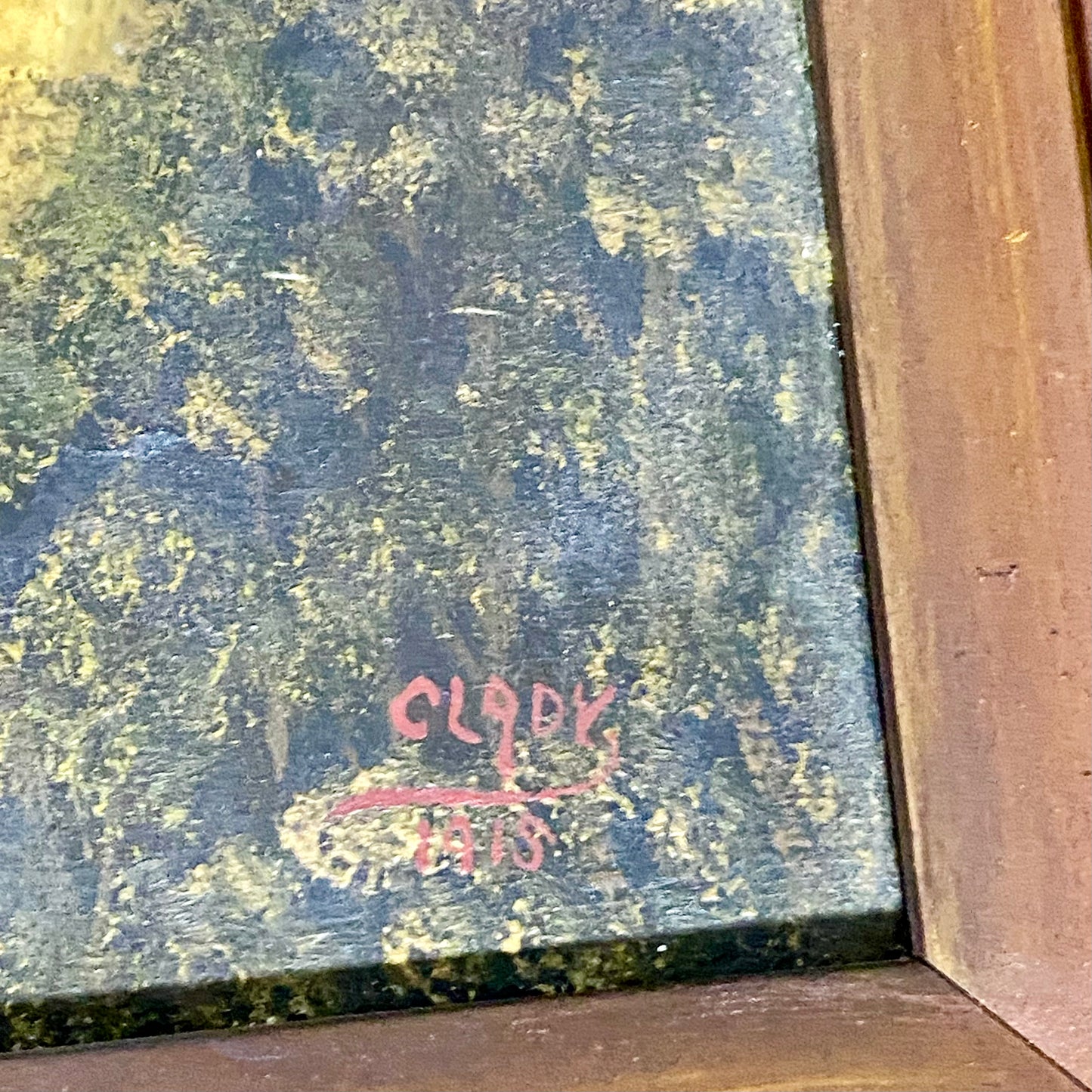 Antique French Mon Clady WWI Composite Memorial Portrait 1915 Painting Signed