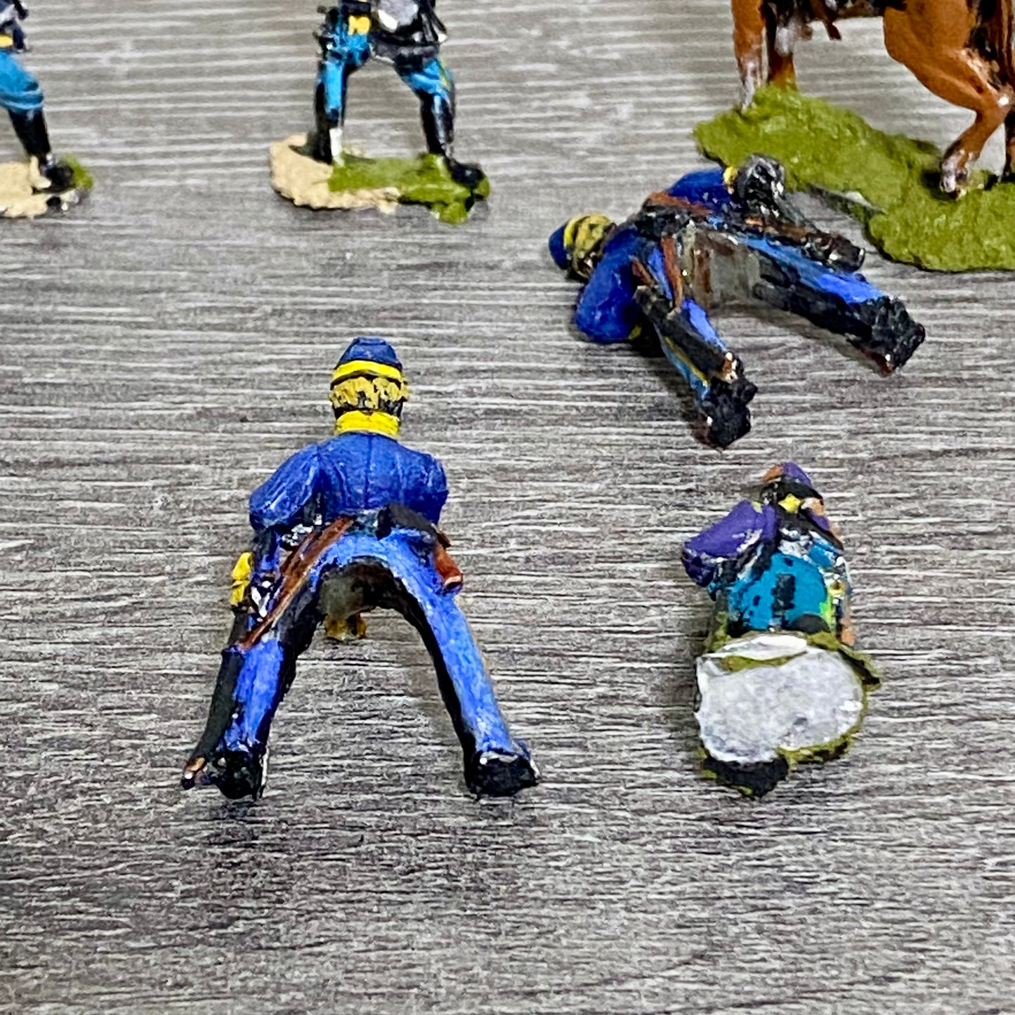 28mm ACW US Cavalry 1867 Painted Metal Figures Miniatures & Flag Wargames 8 Figs