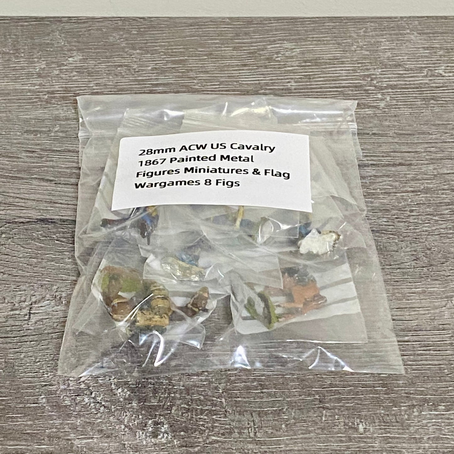 28mm ACW US Cavalry 1867 Painted Metal Figures Miniatures & Flag Wargames 8 Figs