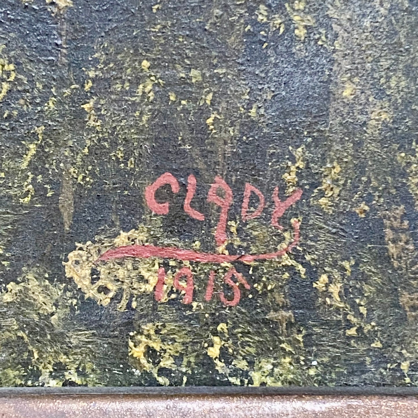 Antique French Mon Clady WWI Composite Memorial Portrait 1915 Painting Signed