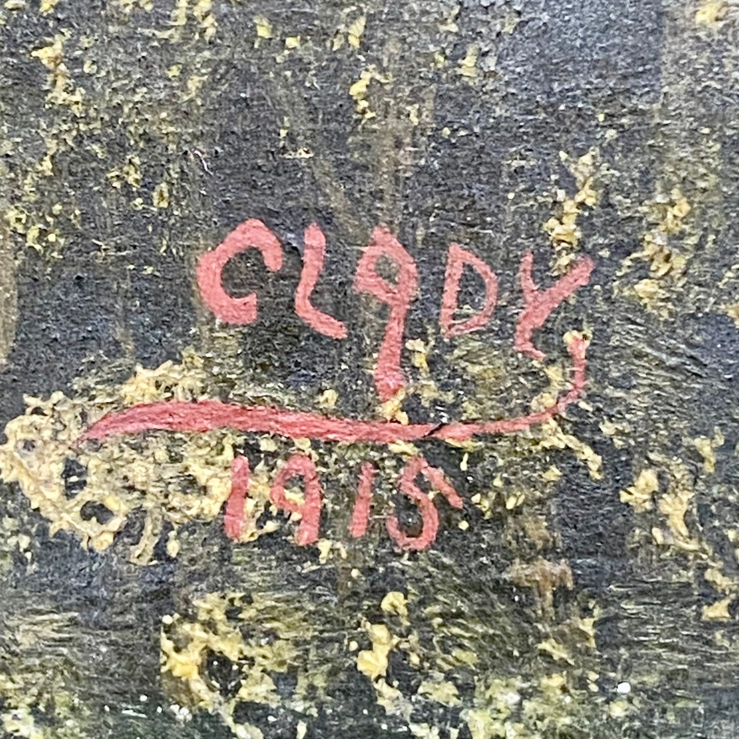 Antique French Mon Clady WWI Composite Memorial Portrait 1915 Painting Signed