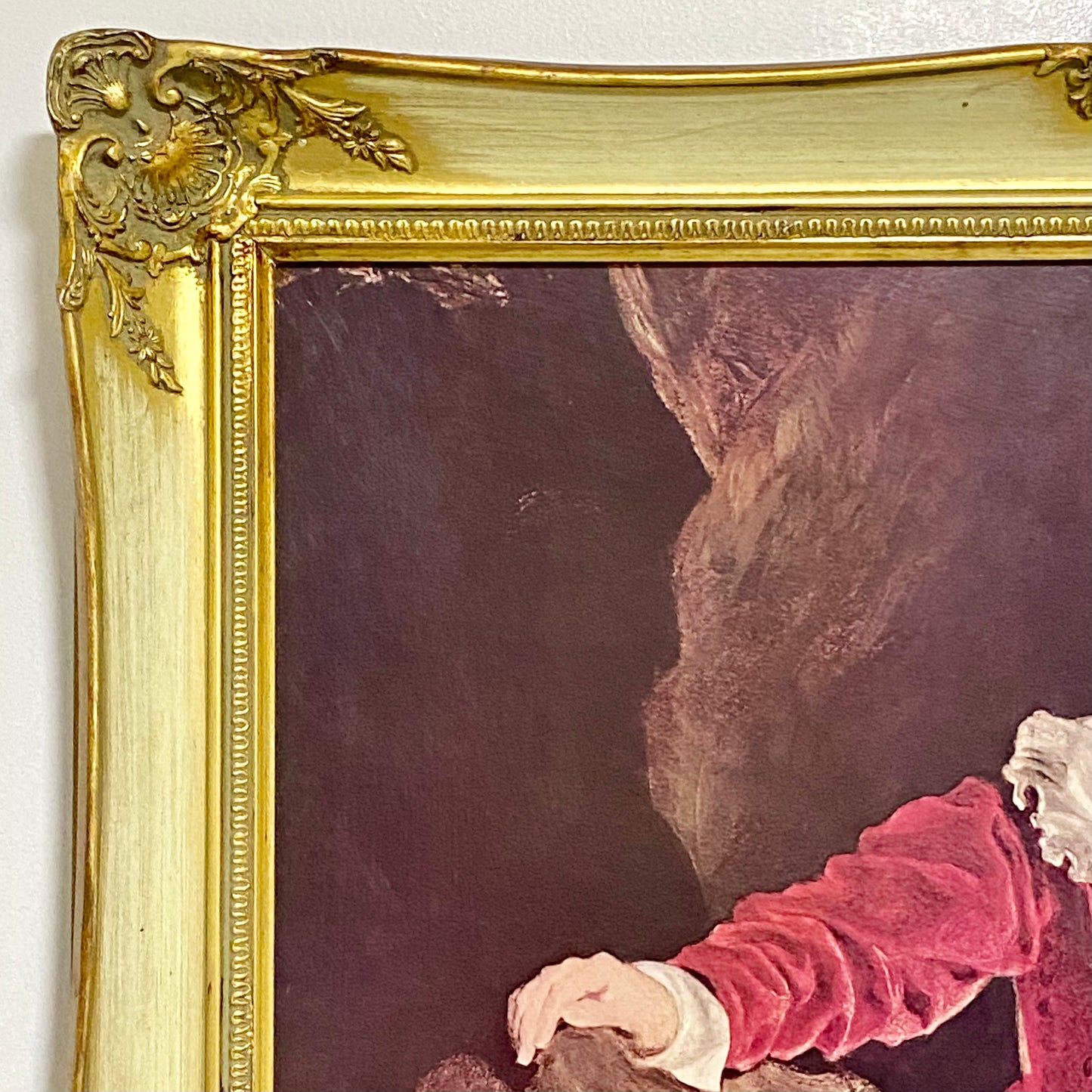 Vintage The Red Boy Textured Print After Sir Thomas Lawrence Large Gilt Framed