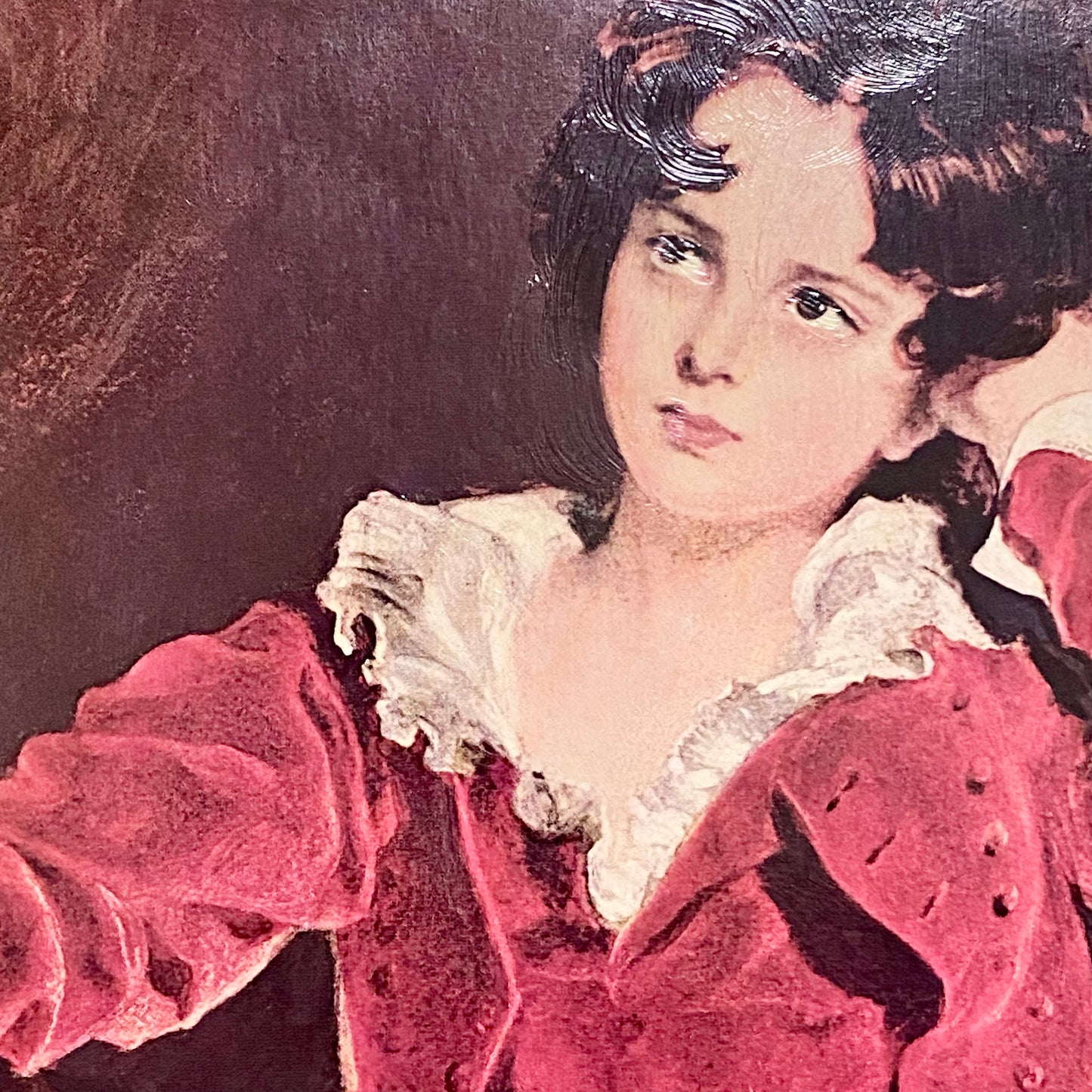 Vintage The Red Boy Textured Print After Sir Thomas Lawrence Large Gilt Framed