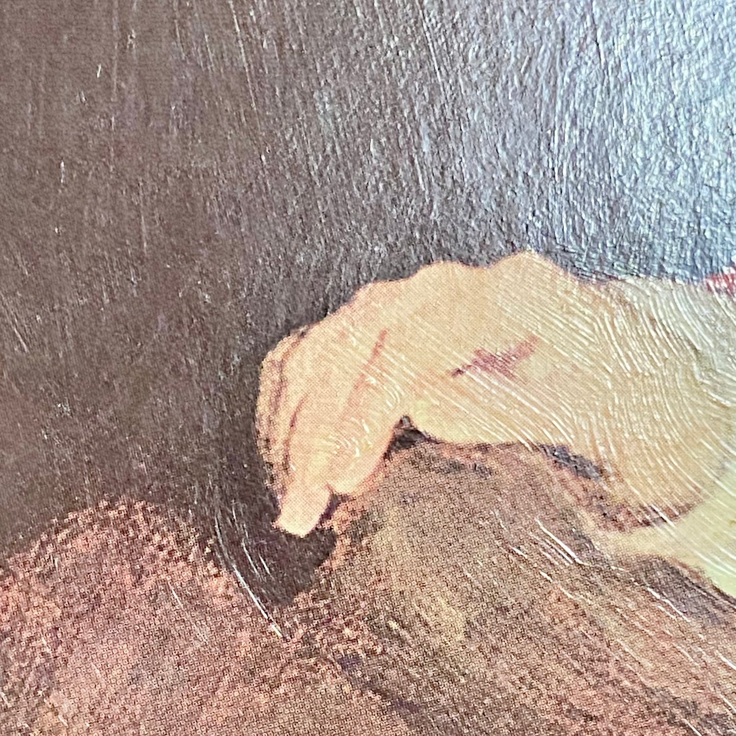 Vintage The Red Boy Textured Print After Sir Thomas Lawrence Large Gilt Framed