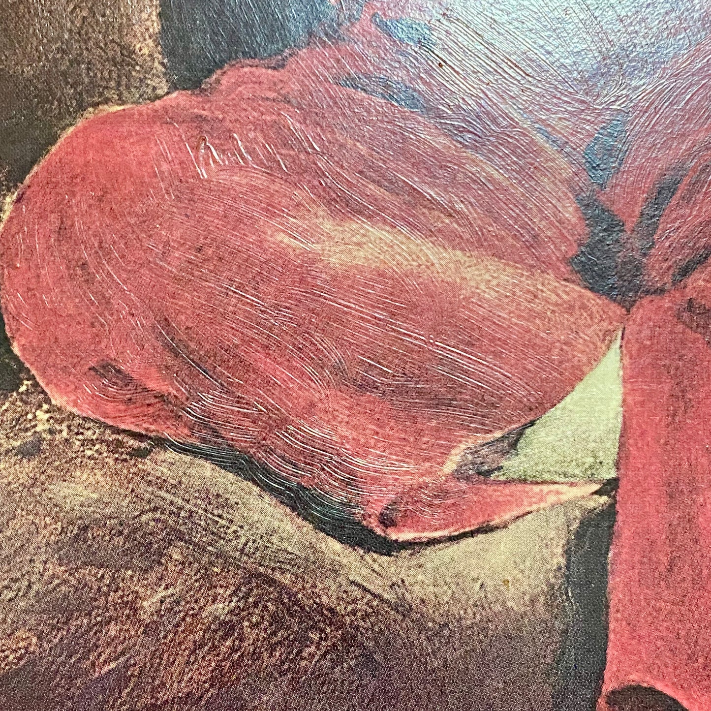 Vintage The Red Boy Textured Print After Sir Thomas Lawrence Large Gilt Framed