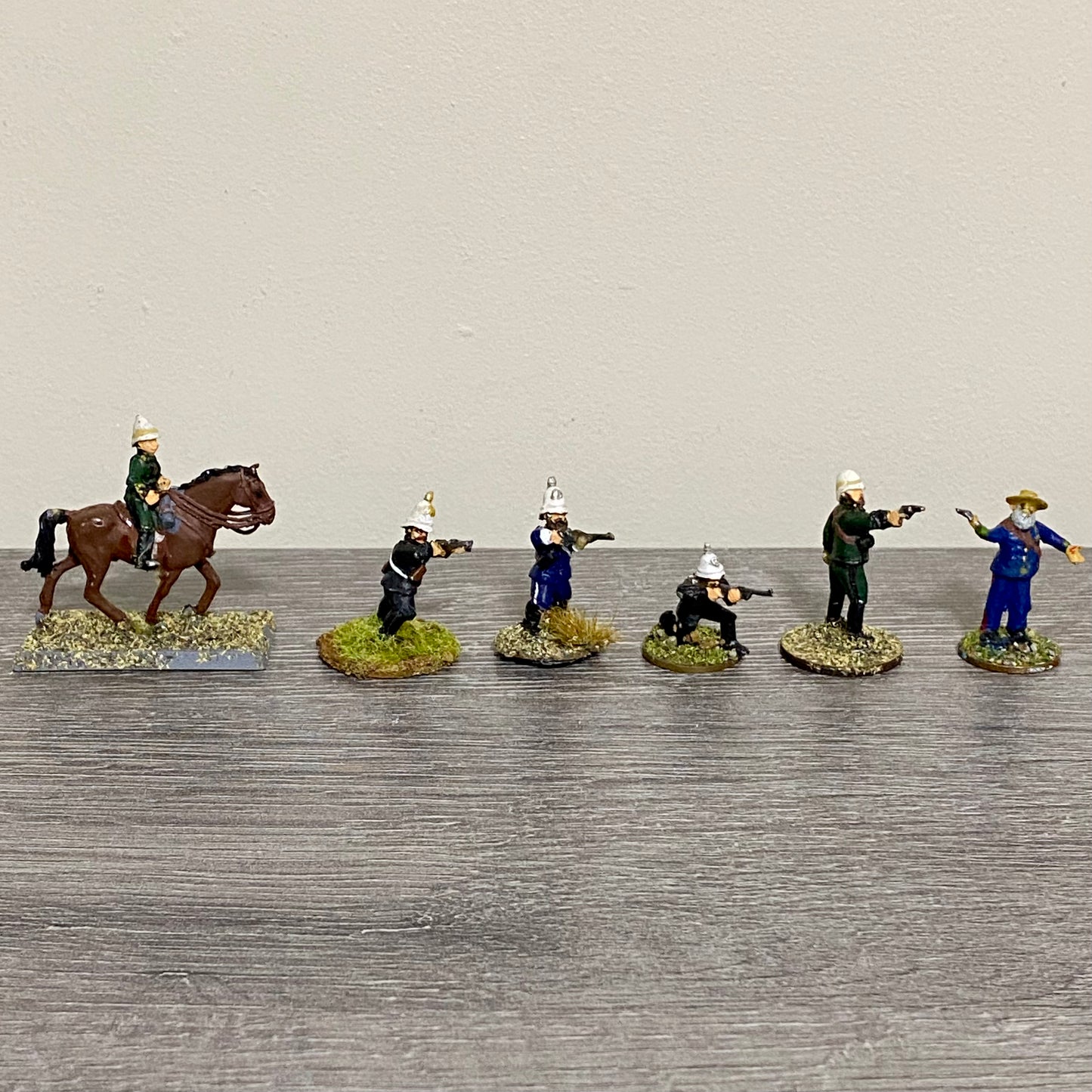 28mm British Colonial Cavalry Painted Metal Figures Unmounted War Games 6 Figs