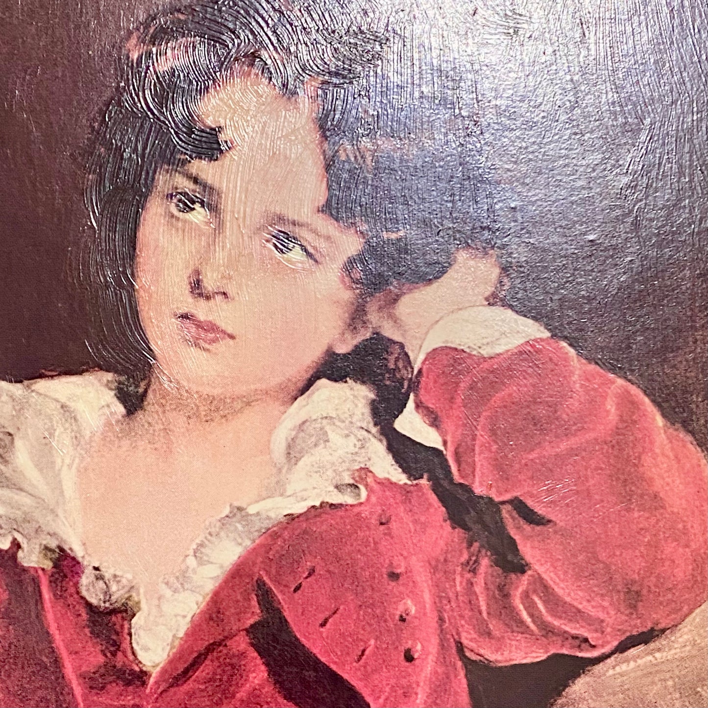 Vintage The Red Boy Textured Print After Sir Thomas Lawrence Large Gilt Framed