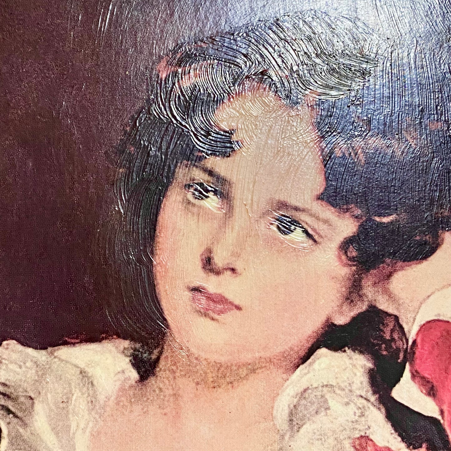 Vintage The Red Boy Textured Print After Sir Thomas Lawrence Large Gilt Framed