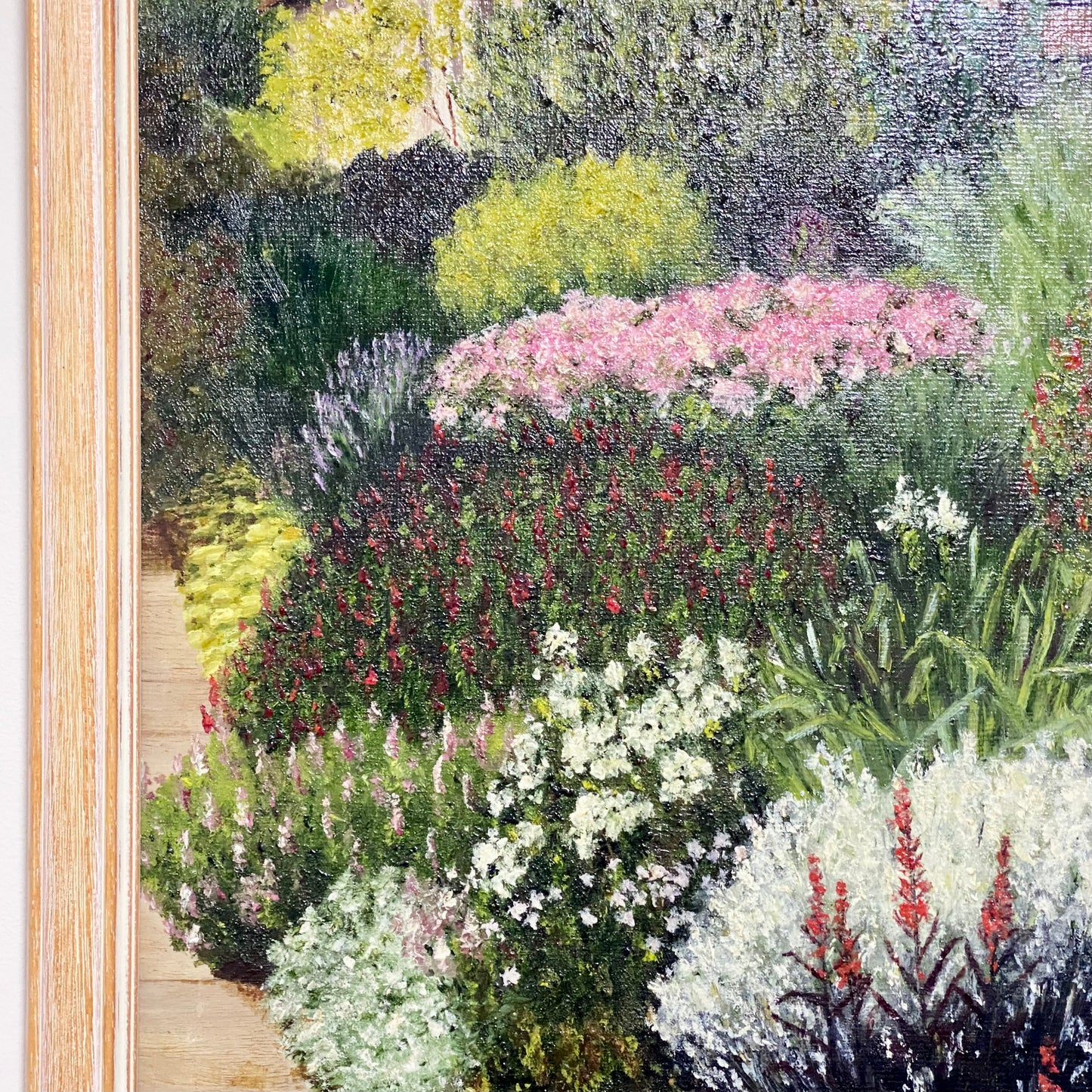 Vintage Great Dixter House & Gardens Scenery Oil Painting Signed P Scott Framed