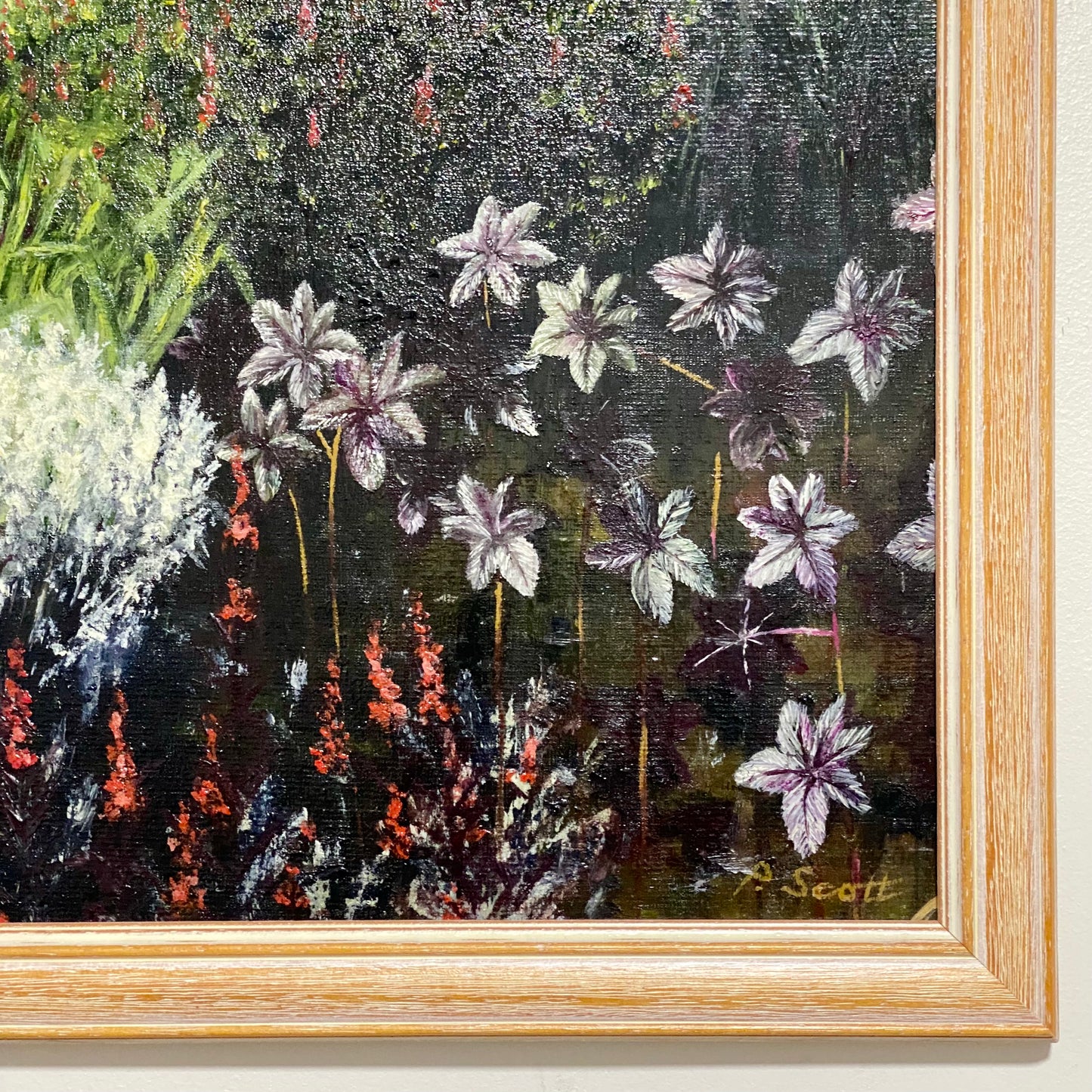 Vintage Great Dixter House & Gardens Scenery Oil Painting Signed P Scott Framed