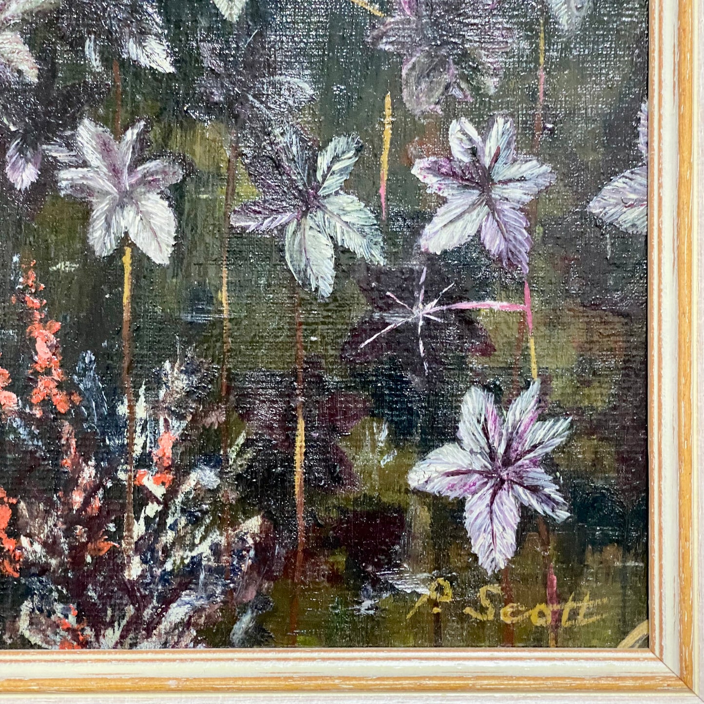 Vintage Great Dixter House & Gardens Scenery Oil Painting Signed P Scott Framed