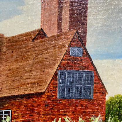 Vintage Great Dixter House & Gardens Scenery Oil Painting Signed P Scott Framed