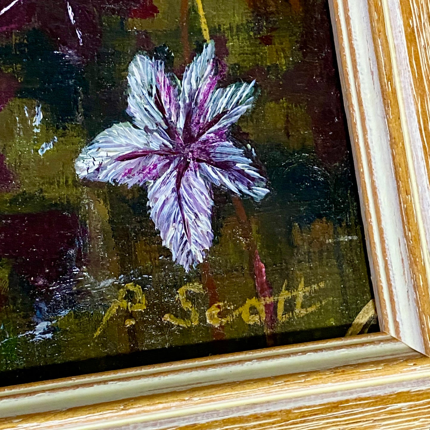 Vintage Great Dixter House & Gardens Scenery Oil Painting Signed P Scott Framed