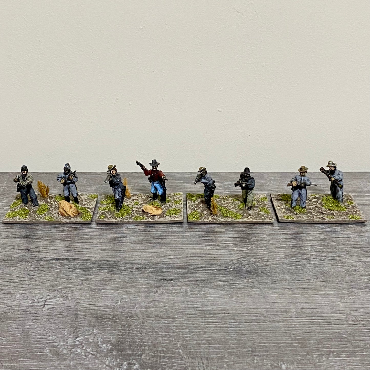 28mm ACW American Wild West Painted Metal Dixon Miniatures Wargames 4 Fig Scenes