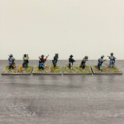 28mm ACW American Wild West Painted Metal Dixon Miniatures Wargames 4 Fig Scenes