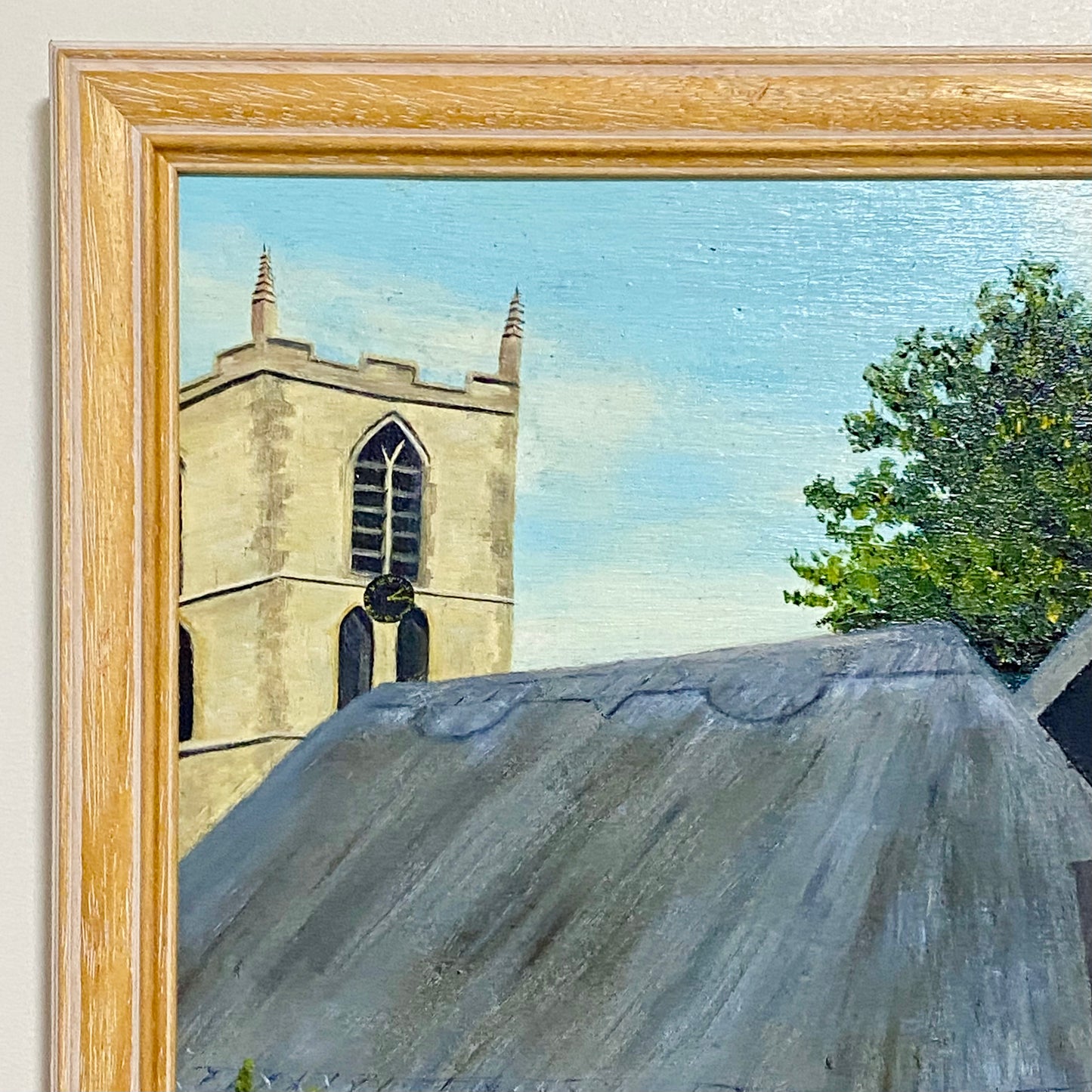 Vintage Thatched Cottage Welford-on-Avon Oil Painting Signed P Scott 1989 Framed