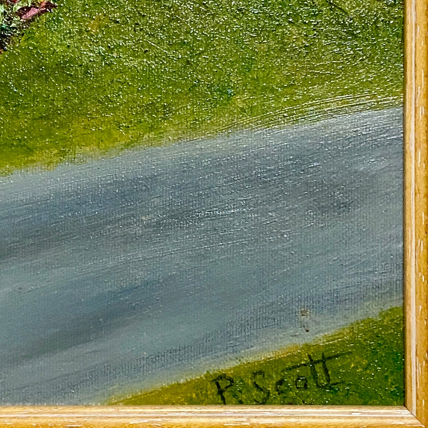 Vintage Thatched Cottage Welford-on-Avon Oil Painting Signed P Scott 1989 Framed