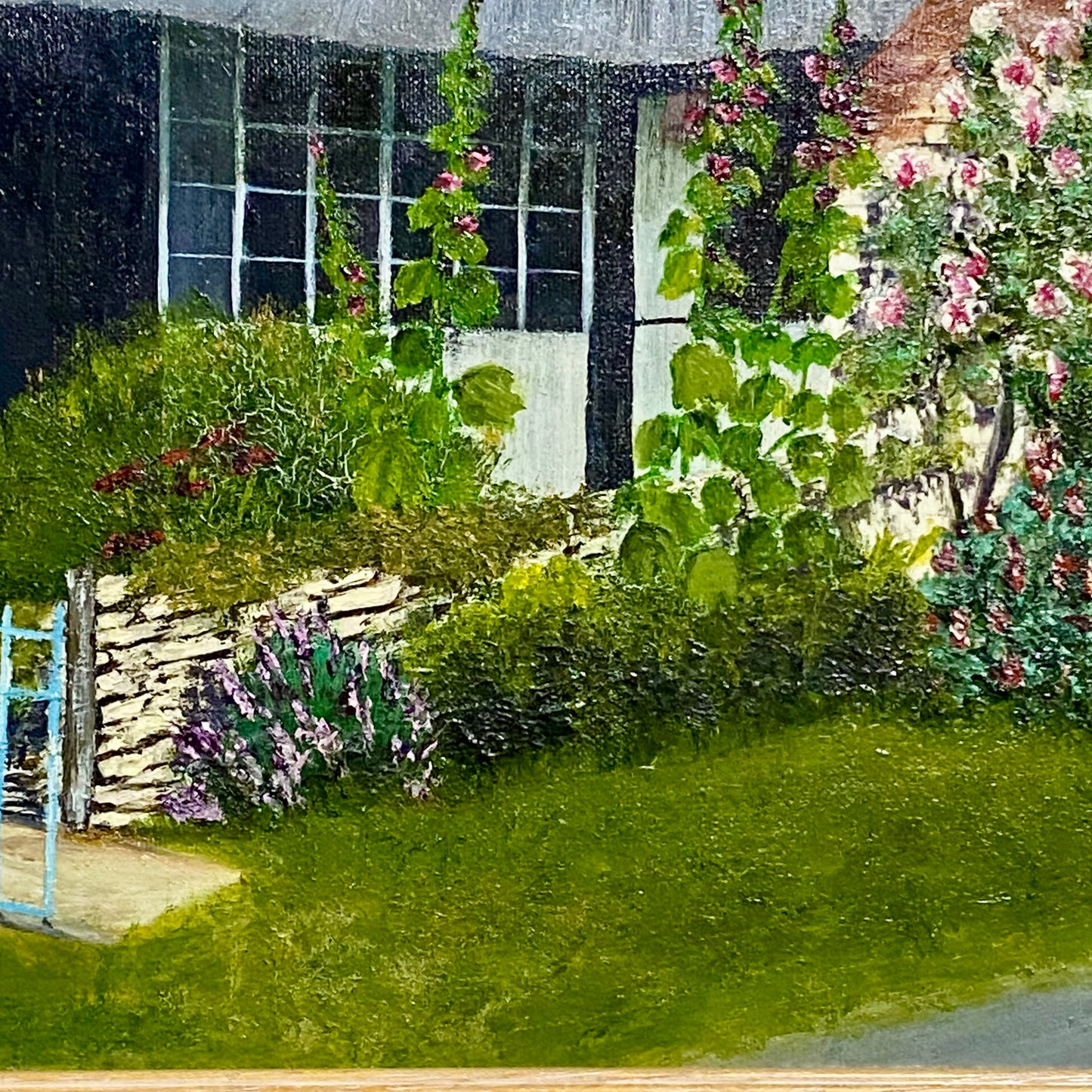 Vintage Thatched Cottage Welford-on-Avon Oil Painting Signed P Scott 1989 Framed