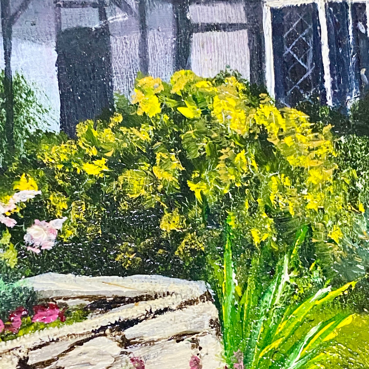 Vintage Thatched Cottage Welford-on-Avon Oil Painting Signed P Scott 1989 Framed