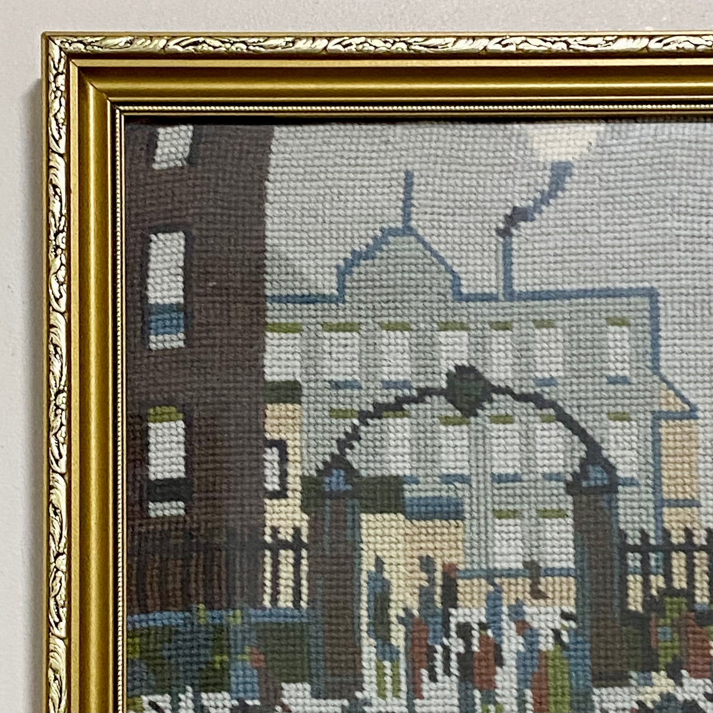 Vintage Northern Industrial Factory Scene L S Lowry Tapestry Framed & Glazed