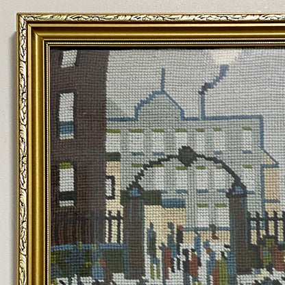 Vintage Northern Industrial Factory Scene L S Lowry Tapestry Framed & Glazed