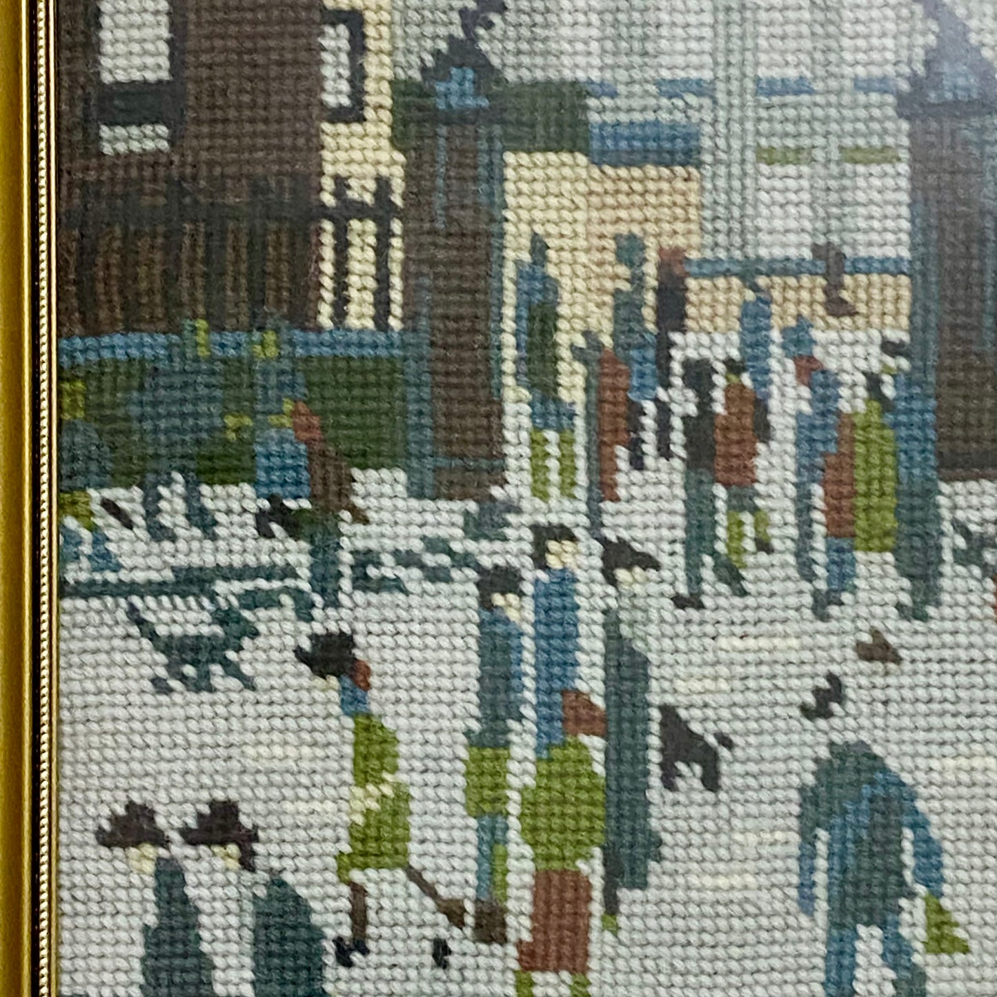 Vintage Northern Industrial Factory Scene L S Lowry Tapestry Framed & Glazed
