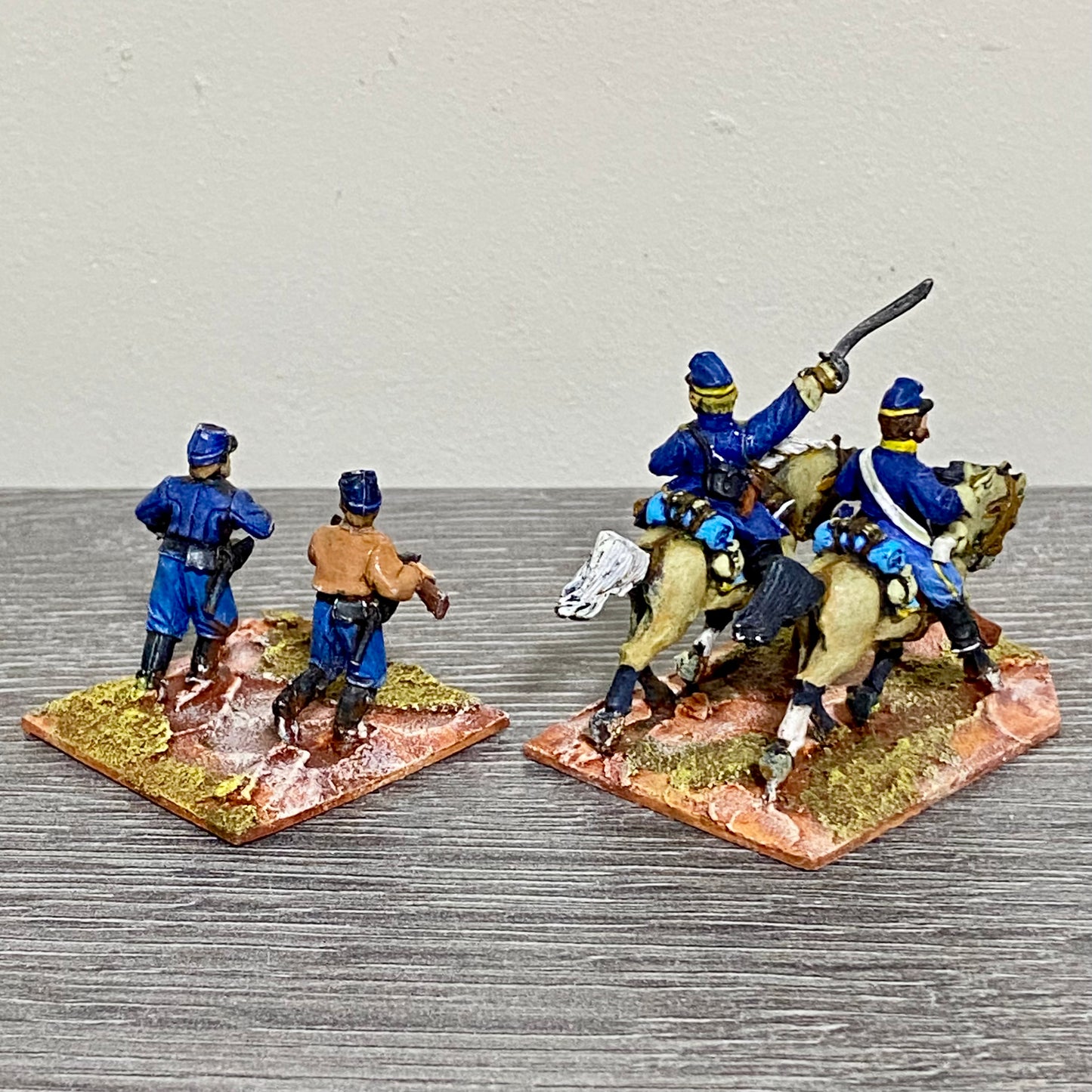28mm ACW Union Cavalry Mounted Unmounted Painted Metal Miniatures Wargames 2 Fig