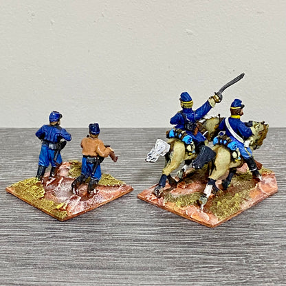 28mm ACW Union Cavalry Mounted Unmounted Painted Metal Miniatures Wargames 2 Fig