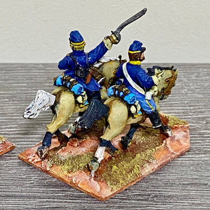28mm ACW Union Cavalry Mounted Unmounted Painted Metal Miniatures Wargames 2 Fig