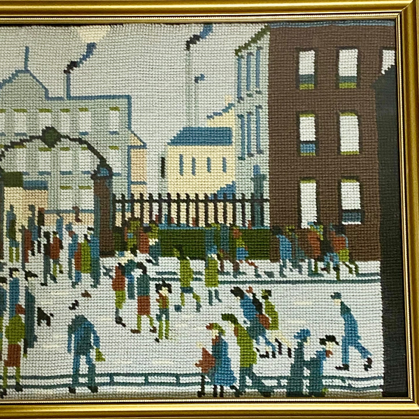 Vintage Northern Industrial Factory Scene L S Lowry Tapestry Framed & Glazed