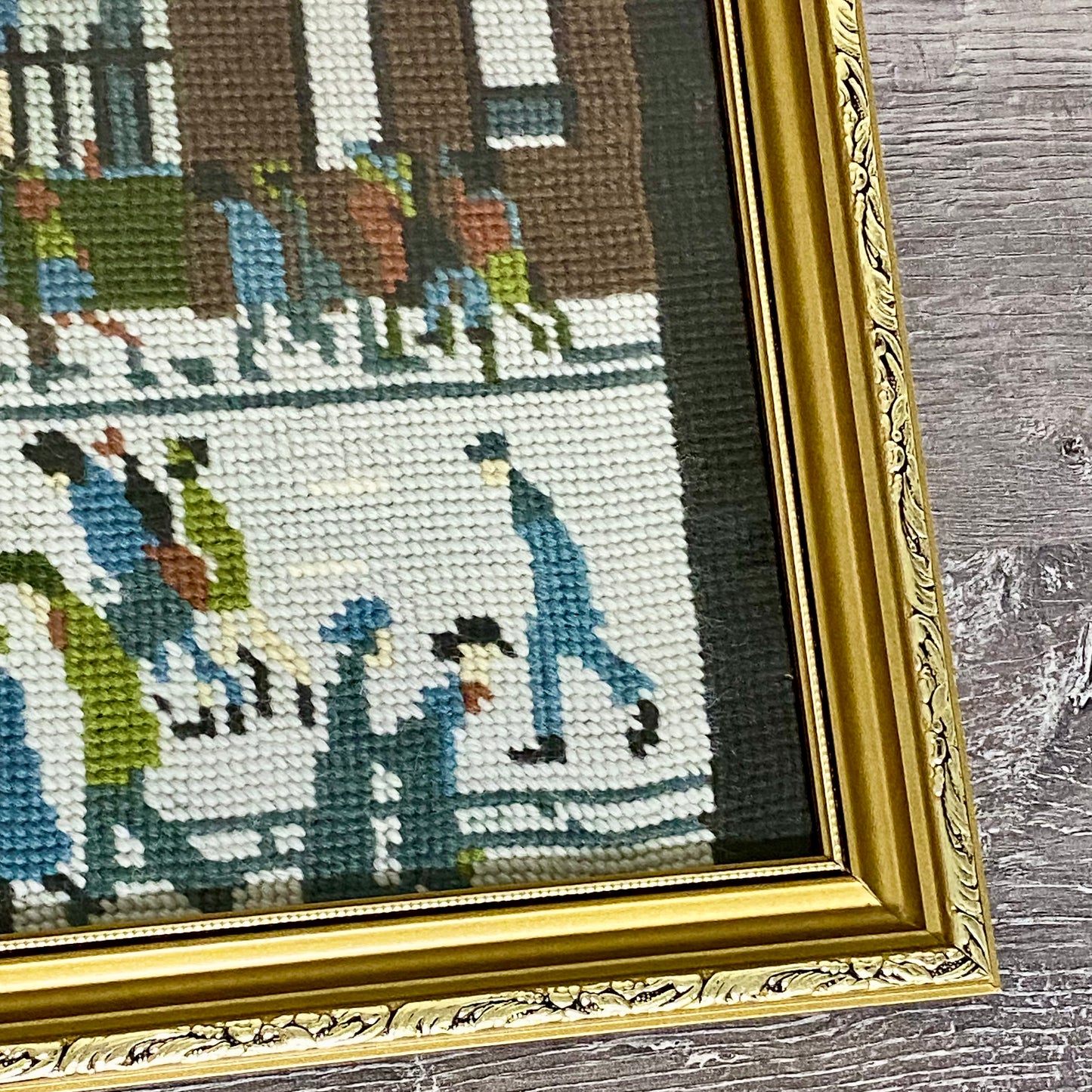 Vintage Northern Industrial Factory Scene L S Lowry Tapestry Framed & Glazed