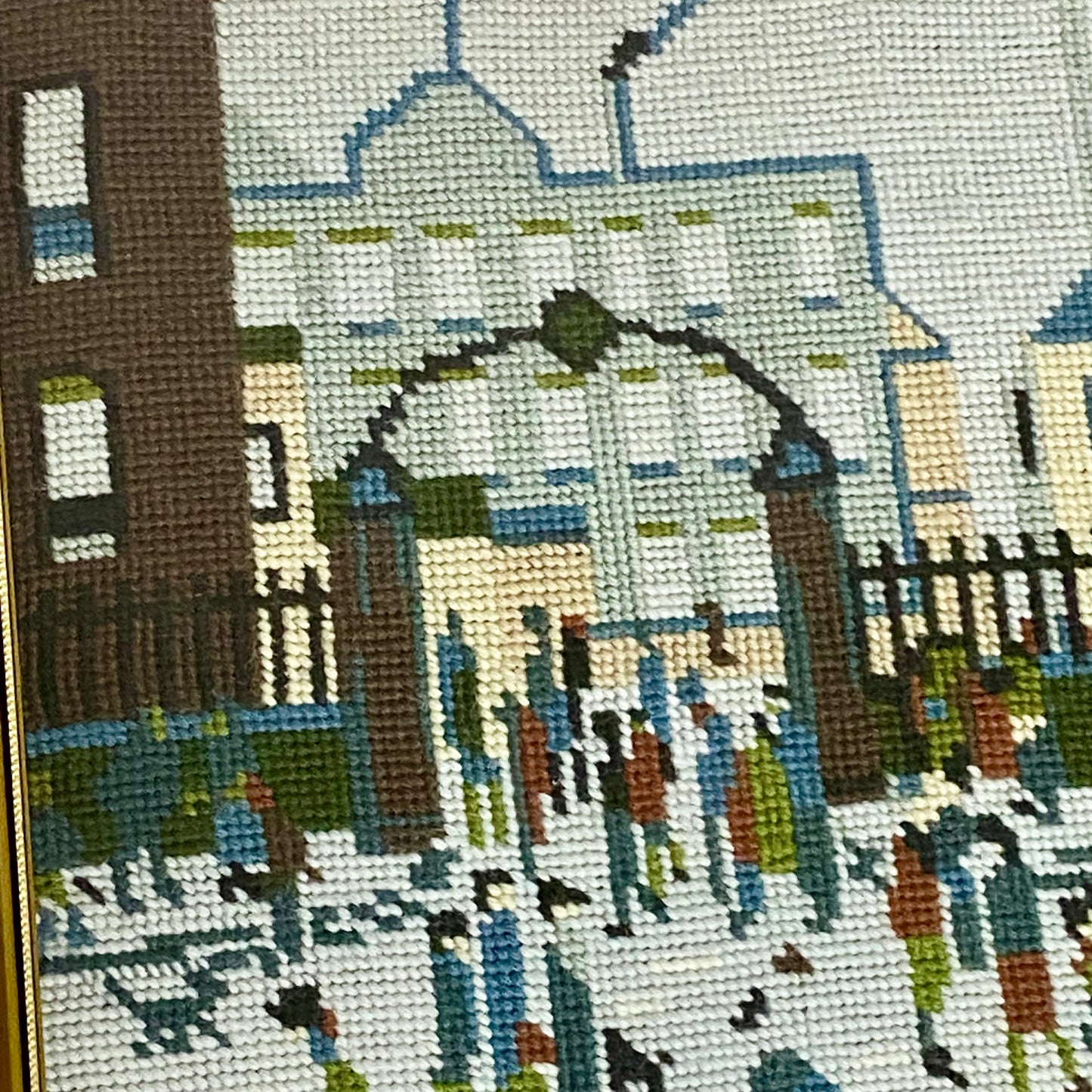 Vintage Northern Industrial Factory Scene L S Lowry Tapestry Framed & Glazed