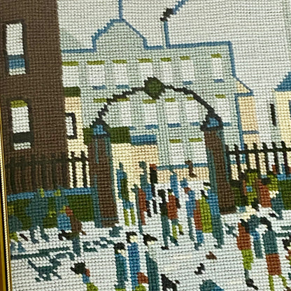Vintage Northern Industrial Factory Scene L S Lowry Tapestry Framed & Glazed