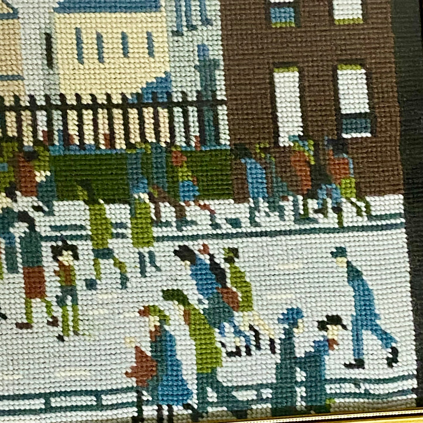 Vintage Northern Industrial Factory Scene L S Lowry Tapestry Framed & Glazed