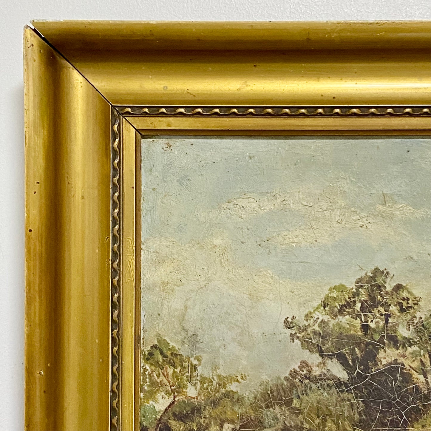 Antique Lady By Lake Rural Scene With Ducks Oil On Canvas Signed F A 1912 Framed