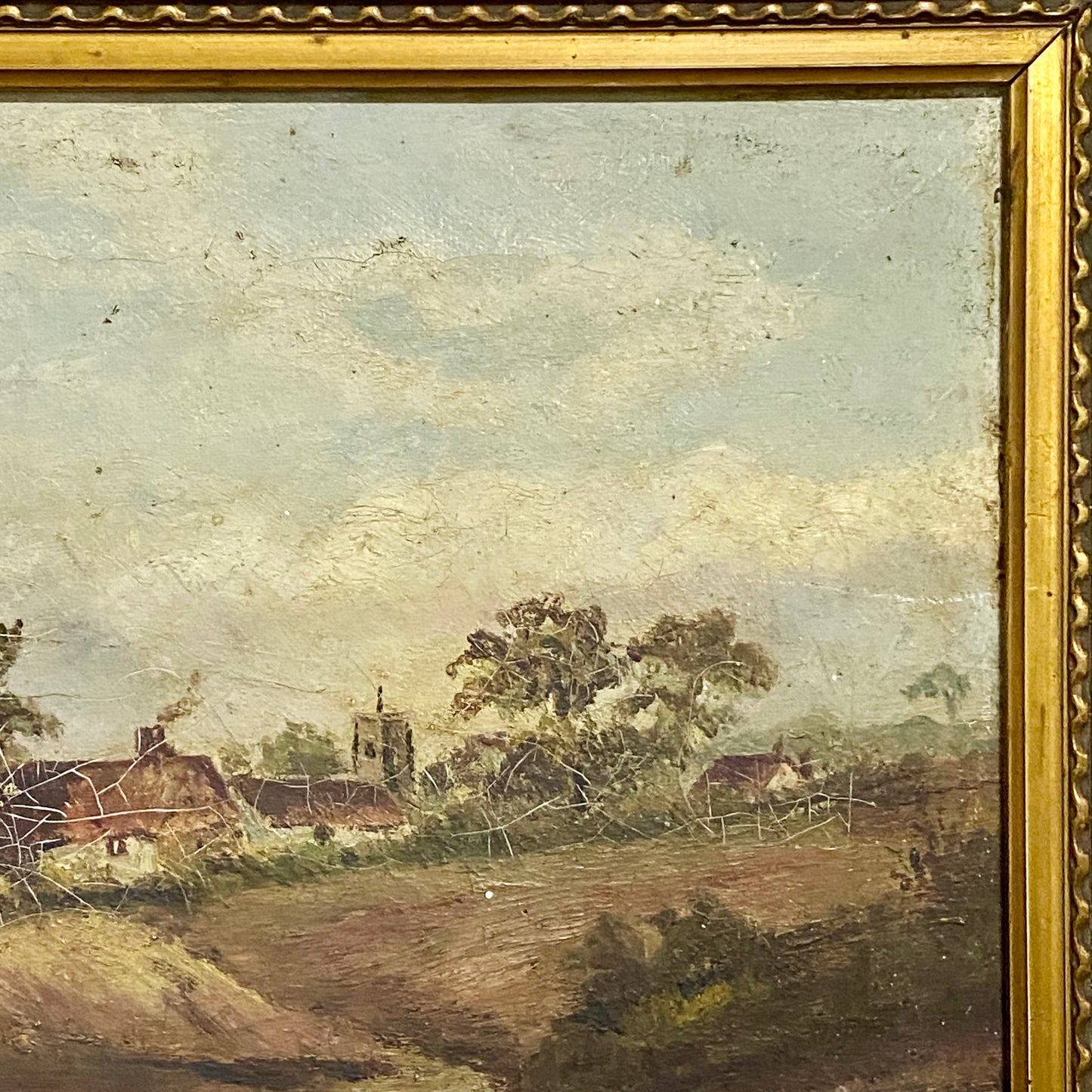 Antique Lady By Lake Rural Scene With Ducks Oil On Canvas Signed F A 1912 Framed