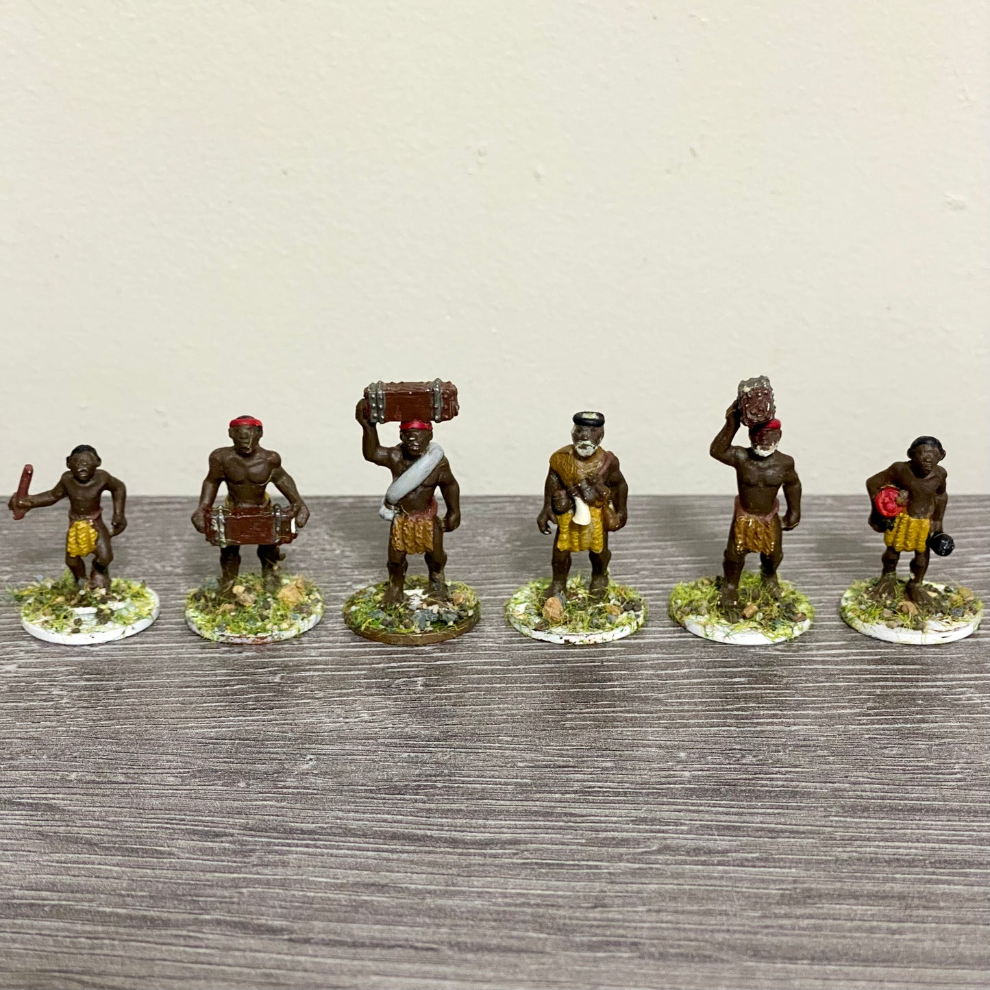 25mm Zulu War 1879 Tribe Set Painted Metal Unmounted Miniatures War Games 6 Figs