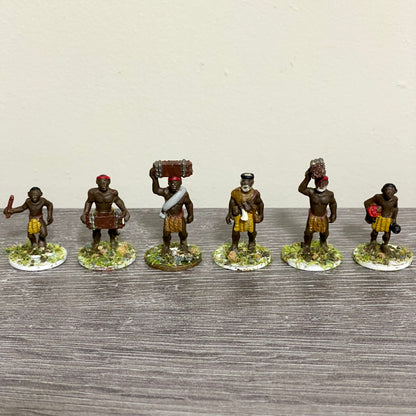25mm Zulu War 1879 Tribe Set Painted Metal Unmounted Miniatures War Games 6 Figs