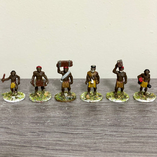 25mm Zulu War 1879 Tribe Set Painted Metal Unmounted Miniatures War Games 6 Figs