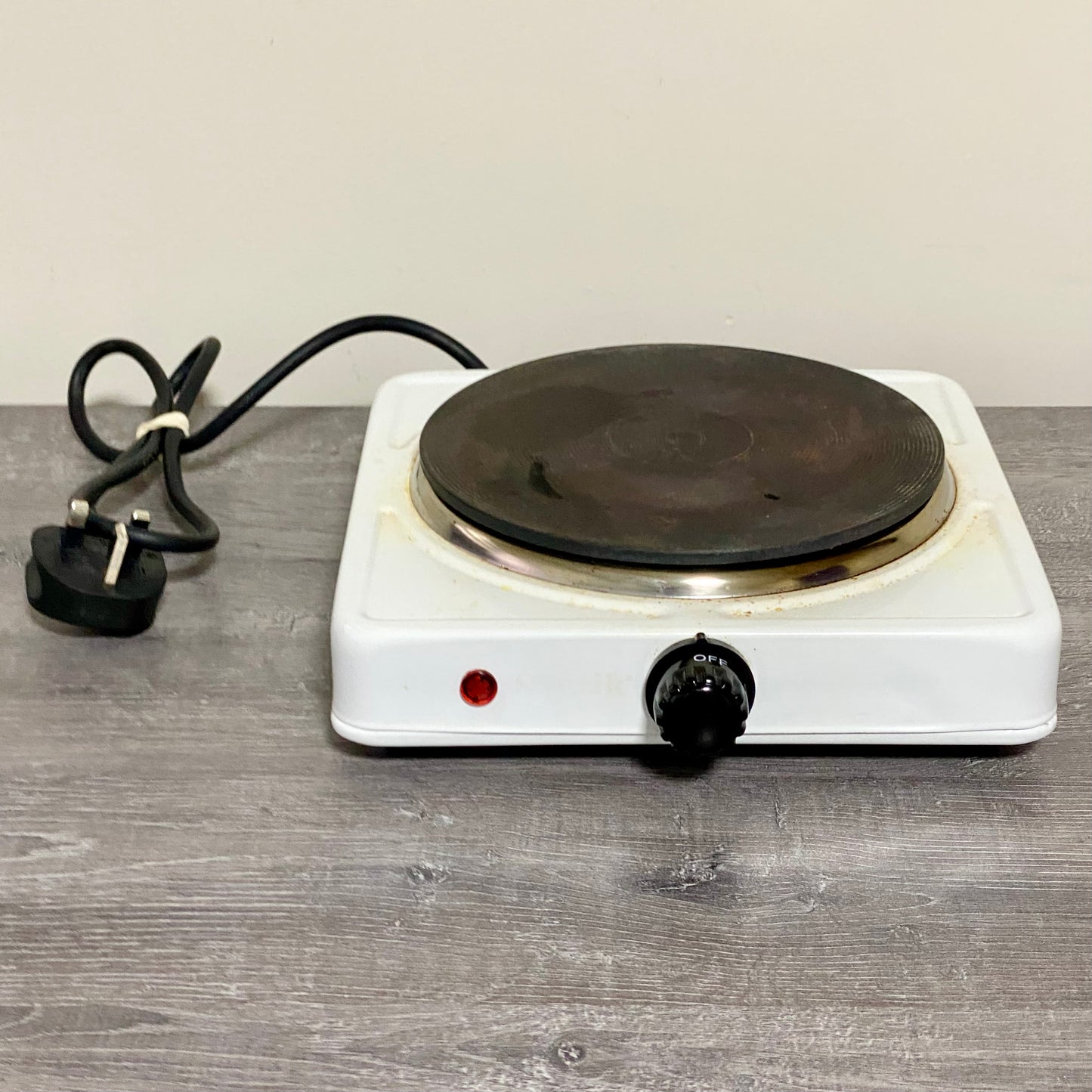 Sentik Single Electric Hot Plate Adjustable 1500W UK Plug White Fully Working