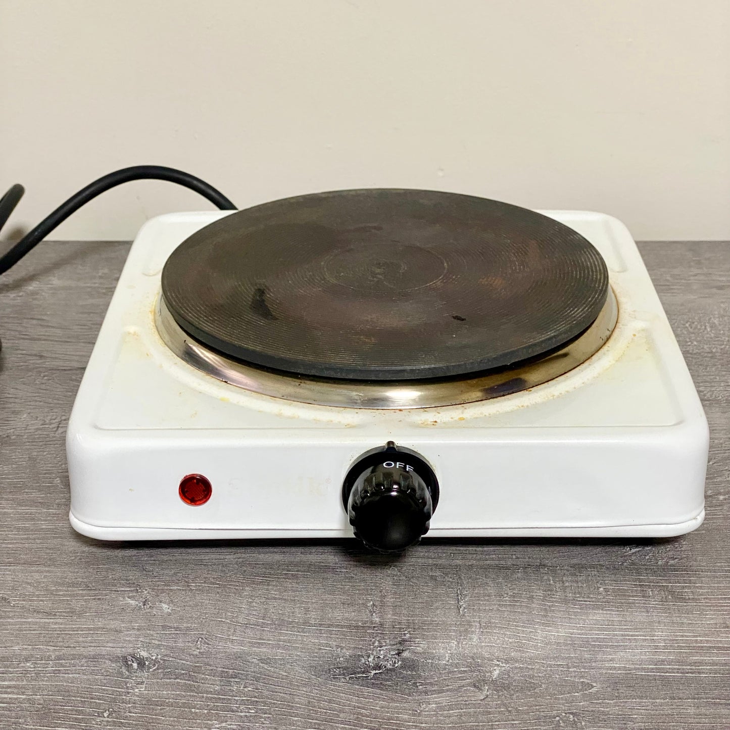 Sentik Single Electric Hot Plate Adjustable 1500W UK Plug White Fully Working
