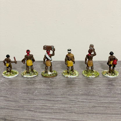 25mm Zulu War 1879 Tribe Set Painted Metal Unmounted Miniatures War Games 6 Figs