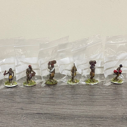 25mm Zulu War 1879 Tribe Set Painted Metal Unmounted Miniatures War Games 6 Figs