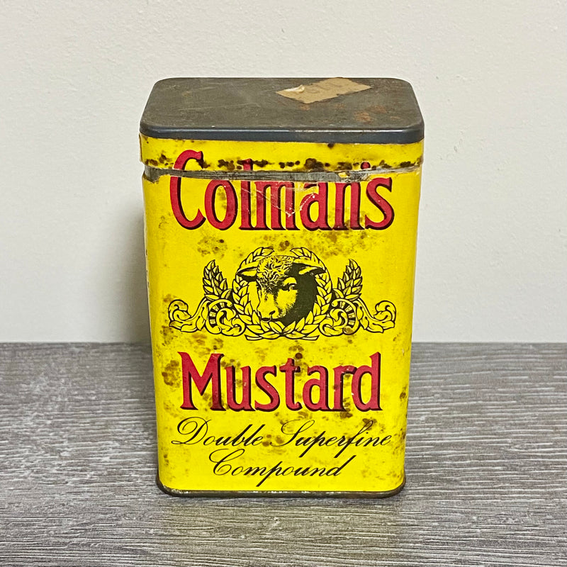 Vintage Colman’s Mustard Spice Tin 4oz Collectible Retro Norwich England & Lid