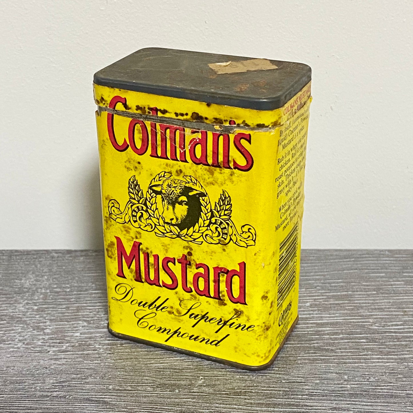 Vintage Colman’s Mustard Spice Tin 4oz Collectible Retro Norwich England & Lid