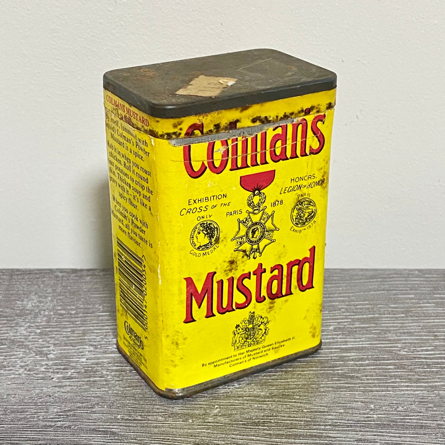 Vintage Colman’s Mustard Spice Tin 4oz Collectible Retro Norwich England & Lid